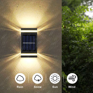 Warmtaste Solar Garden Lights Outdoor Waterproof buy 1 take 1 Automatic Senor Warm White Wall Light for House Stairs Balcony Door Side Fence Christmas