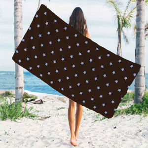 BILIBILI | Brown Sky Blue Star Quick Drying Microfiber Beach Towel Lightweight for Swimming Camping Yoga - Bath Towel