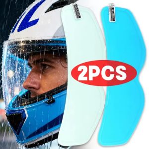2PCS Upgraded Motorcycle Helmet Clear Anti-Fog Patch Film Universal Rainproof Visor Lens Sticker Moto Racing Safety Driving Accessory