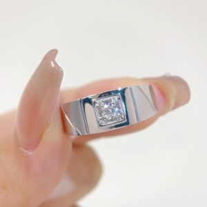 LAZO DIAMOND Mens The Mass Solitaire Diamond Ring in 9k White Gold