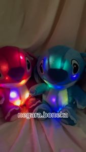 Boneka Lilo & Stitch Lampu LED ukuran 35cm Terbaru mainan anak Super Lembut hadiah Ulang tahun anak