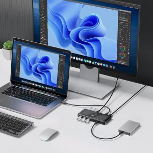 Acasis USB4.0&40GBS 11-in-1 Docking Station | 8K60Hz DP & Dual 4K@60Hz | 100W PD for M1/M2 Mac & Windows | 2x40Gbps USB-C + 6-Port USB Hub (USB4/3.0/2.0)