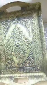 NAMPAN ARAB MEWAH GOLD SILVER AKRILIK TATAKAN BUAH PIRING GELAS SERBAGUNA MOTIF OLEH-OLEH HAJI UMROH