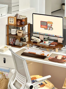 Multi-Layer Desk Organizer Stand Cup Holder Computer Monitor Riser Set Office Desk Accessories Storage Display Shelf Rack