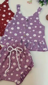 AYDA - Setelan Anak Luna / SETELAN ANAK DOMIVI DAISY / Setelan Anak Perempuan Motif Daisy