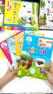 Sách - Combo 5 quyển Tập tô chữ tô số mẫu giáo tô chữ hoa và các nét cơ bản -ndbooks