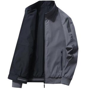 ROMON | Double-Sided Wearable Stand Collar Mens Jacket By Romon Spring Autumn Fashionable Casual Sporty Windproof Outerwear