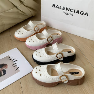 Sandal Fuji Jibbitz Cewek Polos Selop Kodok Baim Wanita Shoes Bakpao Fashion Slip On COD SPT-94