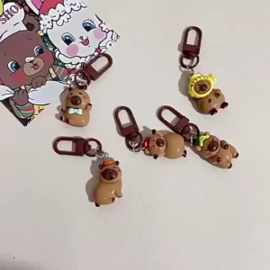 Cute Capybara Key Chain Student Backpack Pendant Cartoon Girl Pendant Friend Gift Mini Keychain