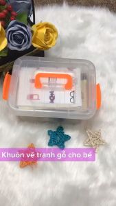 ( LOẠI 1 )BỘ KHUÔN VẼ TRANH TÔ MÀU BẰNG GỖ CHO BÉ