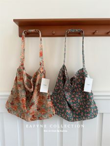 Túi Tote Canvas In Da Báo Thường Ngày Phong Cách Hàn Quốc Túi Đeo Vai Đơn Dung Tích Lớn Phù Hợp Hàng Ngày