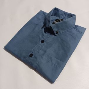 KEMEJA POLOS BIRU DENIM LENGAN PENDEK KATUN SANTAI SLIMFIT BAJU KEMEJA POLOS CASUAL FORMAL KANTOR