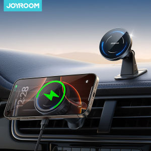 Joyroom Magnetic Car Phone Holder 15W Wireless Charging Car Mount 360° Adjustment One-Handed Operation For Dashboard/Air Vent