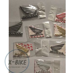 Cặp Tem Logo Cánh Chim HONDA Nhựa Cứng Cao Cấp Xi Bóng Dán Cánh Bửng Dàn Áo Xe WAVE DREAM FUTURE