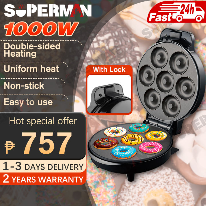 SUPERMAN Mini Donut Maker Machine 7/12/16 Holes 220v Electric Donut