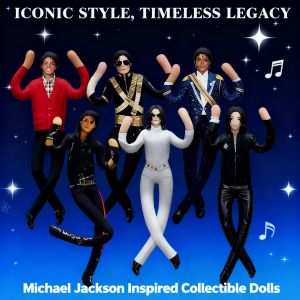 Bandai | Michael Jackson Plush Stuffed Doll Figure Cosplay Prop Joint Mobile Abstract Design Room Decoration New Ideal Gift for Fans
