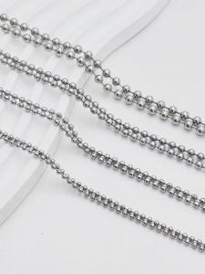 Handmade DIY Stainless Steel Titanium Steel Round Bead Chain for Necklace Keychain Doll Pendant Accessories