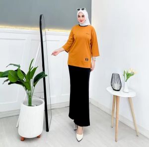 kaos tunik 7/8 kaos tunik polos kaos polos tunik 7/8 kaos wanita polos kaos polos wanita kaos basic tunik kaos lengan 7/8