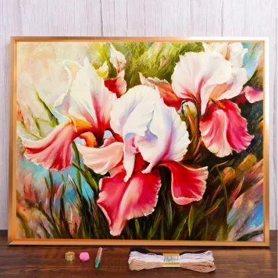 Flowers Lily In Hình 11CT Cross Stitch Kit - Thêu Hoàn Chỉnh DMC Sợi Thủ Công May Sở Thích Quà Tặng Handmade Phong Cách Hiện Đại