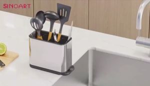 High Quality 2in1 Stainless Steel Knife Cutlery Holder Kitchen Utensils /Knife Fork Spoon Holder /Kitchenware Organizer