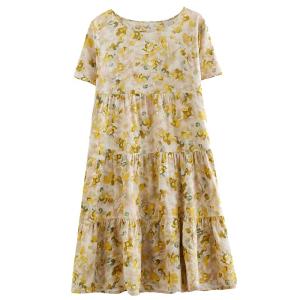 Stylish Loose Slimming Cotton Linen Dress