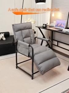 Heavy Duty Folding Reclining Sofa Bed Adjustable Headrest Lazy Chair Bed Portable Single Foldable Bed for Office Nap Guest Use