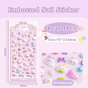 3D/5D Kawaii Stickers Mini Cartoon Relief Nail Stickers Decoration DIY Fashion Embossed Stickers