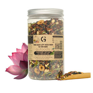 Trà gạo lứt đậu đen vị Tim sen GUfoods (hũ 500g) - Thư giãn tinh thần Thanh nhiệt Mát gan Cải thiện giấc ngủ Thanh lọc cơ thể