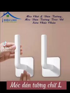 Móc Dán Tường Treo Cuộn Giấy Vệ Sinh Chữ L Khăn Lau Bếp Khăn Tắm Giá Đỡ Treo Đồ Dán Tường Móc Chữ L Treo Đồ Tramanhshop