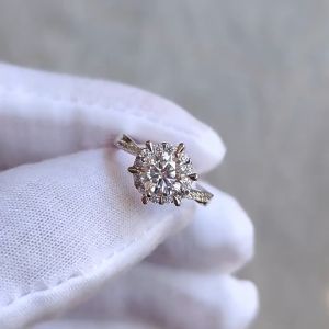 925 Sterling Silver Moissanite Diamond Ring For Women Wedding Party Luxury Jewelry