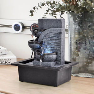 FengShui Waterfall Fountain HandMade Home Decorative Desktop Fountains Indoor Water Fountain Creative Craft Home DecorporaryFigurines