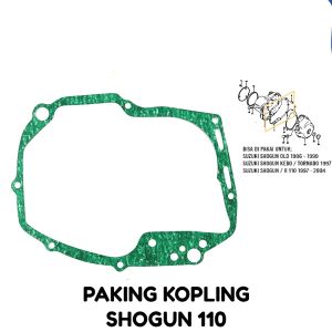 Paking Kopling Shogun - Packing Gasket Block Blok Bak Samping Kopleng Kupling Crankcase Rengkes Kanan Suzuki  Shogun Kebo Lama 110 Shogun R New