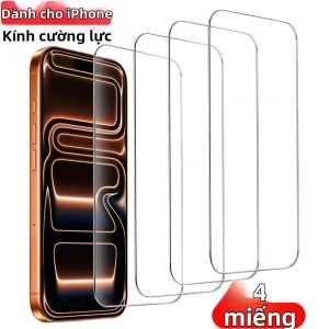 4 Miếng Cường Lực HD Bảo Vệ Màn Hình iPhone 17 Pro Max Chống Trầy Xước Chống Vỡ Phim Bảo Vệ Kính Cường Lực Cho iPhone 16 15 14 13 12 11 Pro XS Max XR