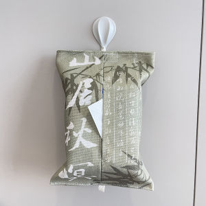 กล่องใส่กระดาษเชือกผ้าสไตล์จีนสำหรับใช้ในบ้านและในรถ กล่องใส่กระดาษที่โต๊ะอาหารในห้องนั่งเล่น กล่องใส่กระดาษที่มีสไตล์ชาติ