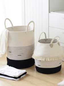 Nordic INS Extra Large Cotton Thread Dirty Clothes Basket Clothing Nightwear Storage Basket Toy Dirty Clothes Basket Wicker Weaving