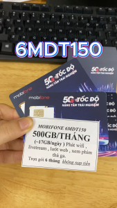 ( HỎA TỐC HÀ NỘI ) SIÊU SIM 4G Mobifone 500GB 1 Tháng ( 17GB/ngày = 3000GB / 6 Tháng ) GÓI 6MDT150 thoải mái data không lo về phí - BẢO HÀNH 1 ĐỔI 1 từ MƯỜNG THANH ROYAL FREESHIP - CHƯA KÍCH HOẠT.
