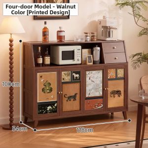 ZHUSHANXIA | Solid Wood Mid-Century Modern Sideboard Cabinet