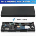 OLED Note 20 Ultra Display Screen Assembly for Samsung Note20 Ultra 5G N985F N986F Lcd Display Digital Touch Screen with Frame. 