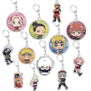 For Naruto Haruno Sakura Nara Shikamaru Uzumaki Naruto Yamanaka Ino Acrylic Selfmade Cartoon Anime Keychain Pendant Toy Gift 5cm