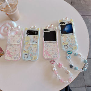 เคสโทรศัพท์ซัมซุง ZFlip7 ZFlip6 ZFlip5 ZFlip4 ZFlip3 ลายผีเสื้อพับได้ ลายดอกไม้ ลายสัตว์ ป้องกันการตกหล่น ลายการ์ตูนน่ารัก เปลือกป้องกันแบบใสสำหรับผู้หญิง