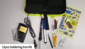 220V 60W hàn sắt Kit có thể điều chỉnh nhiệt độ 15 trong 1 công cụ thiết lập với hàn sắt EU cắm màu xanh AU tùy chọn