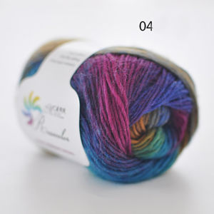 50g/ball Worsted Section-dyed Rainbow Yarn 100% Pure Wool Yarn for DIY Hand Knitting Crochet Shawl Scarf Thread XD003