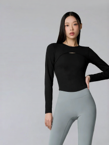 No-Bra Yoga Inner Viewing Flow Long Sleeve T-Shirts