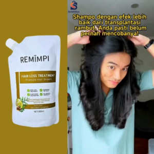 REMIMPI Shampoo Anti-Rontok & Ketombe dengan Ekstrak Herbal Alami - Paket Tunggal 300ml