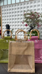 [READY STOCK] B0386 - Colourful Mini Carrier Bag With PVC Window