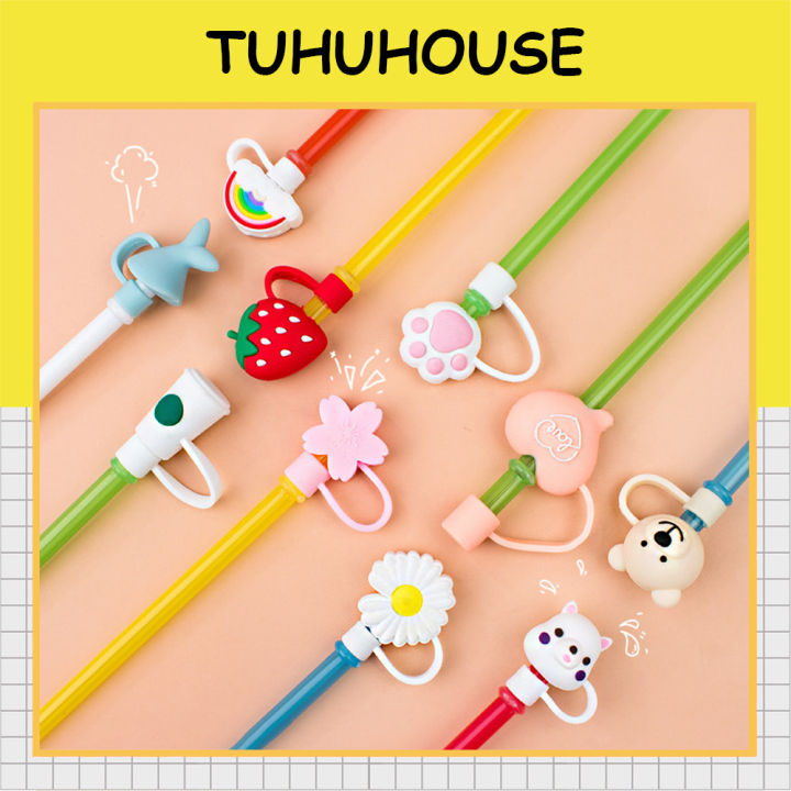 Nắp đậy ống hút silicon 3D hoạt hình dễ thương, straw topper nút đậy ...