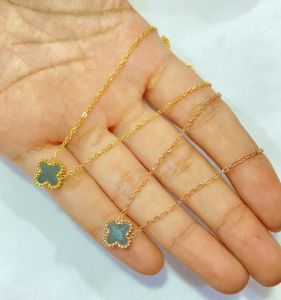 [ COD ] Noin - Kalung Daun Bunga Hitam Korea Style / Kalung Wanita Titanium Terbaru / Kalung Titanium Anti Karat KT189