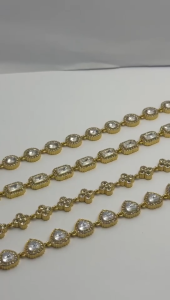 Stainless Steel gold plated zircon bracelet clover heart bilog square 18cm high quality non tarnish
