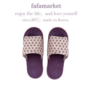 Comfortable Lightweight Floral Home Slippers for Women Spring Autumn Winter Cotton Fabric Korean Style Flat Slip-On Slippers