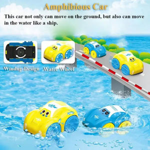 Baby Shower Toys Amphibious Cars Bathroom Floating Clockwork Toy Cars Children Cute Swimming Water Playing Toys for Kids Gifts